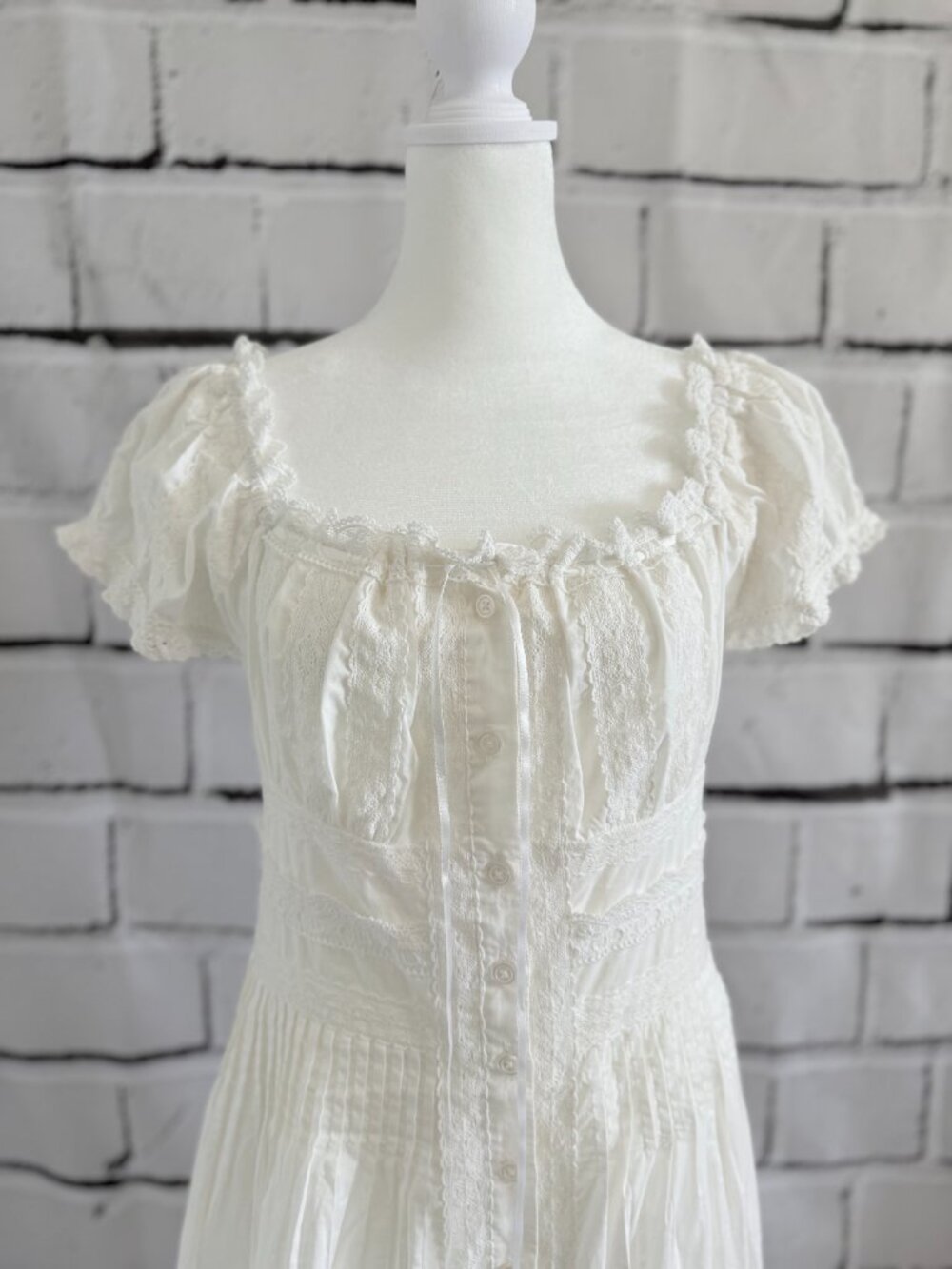 NWT Caroline Constas White Lace Cotton Cottagecore Maxi Dress S - Picture 6 of 15